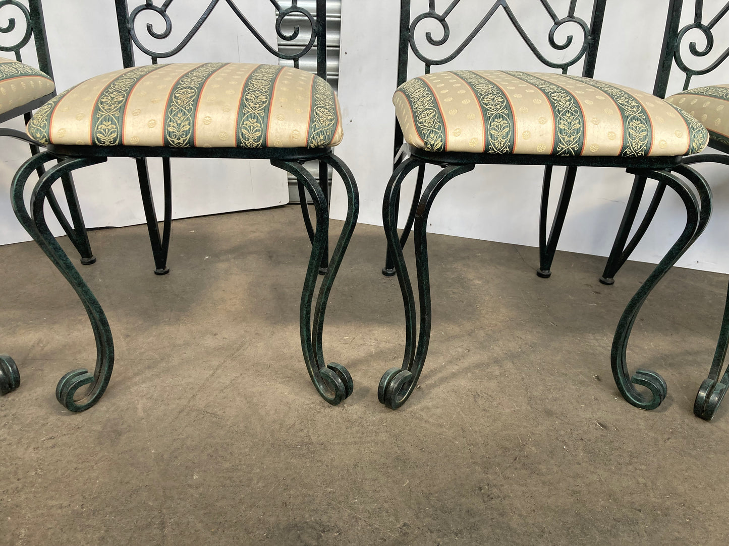 Wrought iron dining chairs set of 4