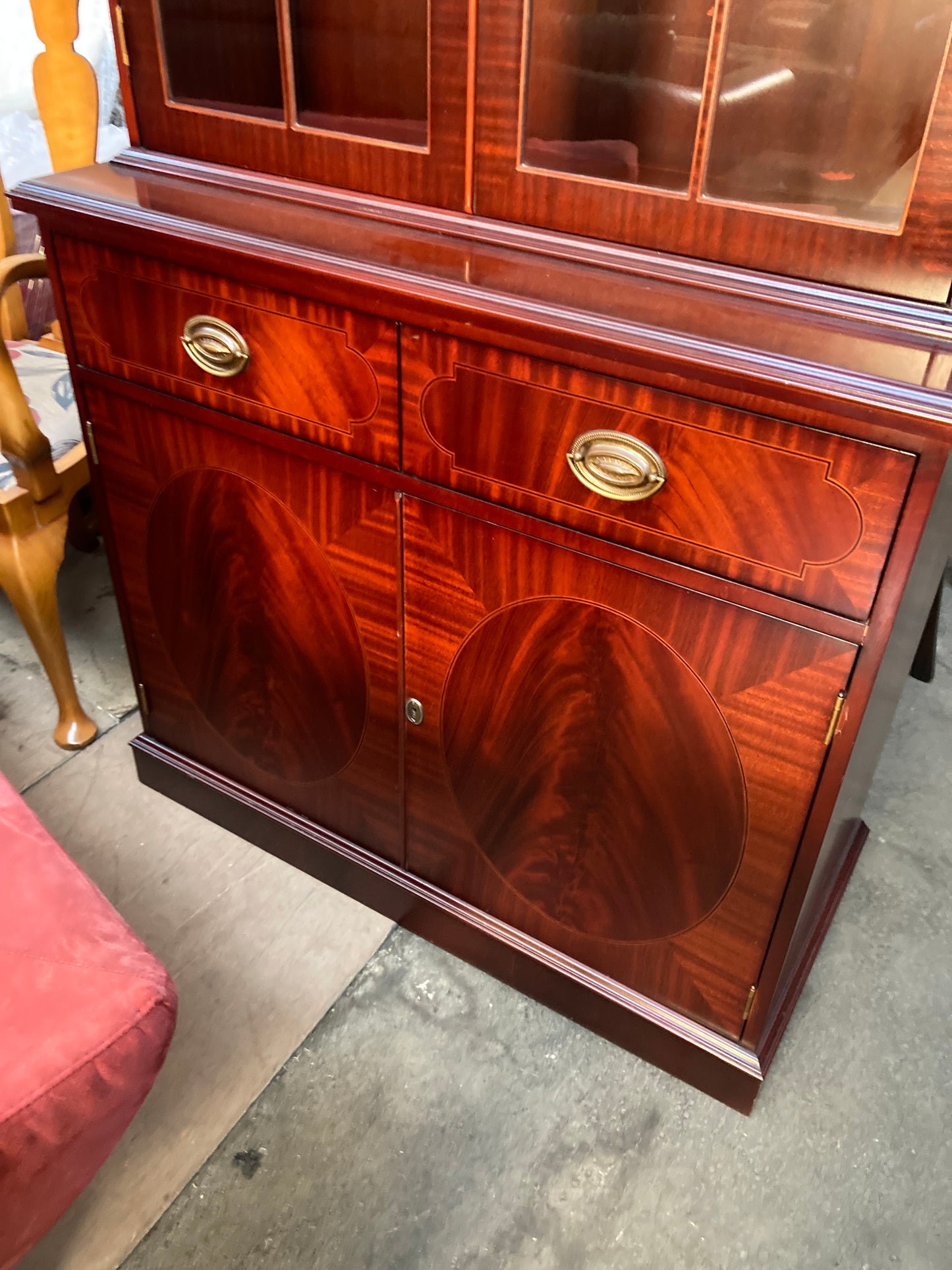 Beresford & Hicks glazed display cabinet bookcase