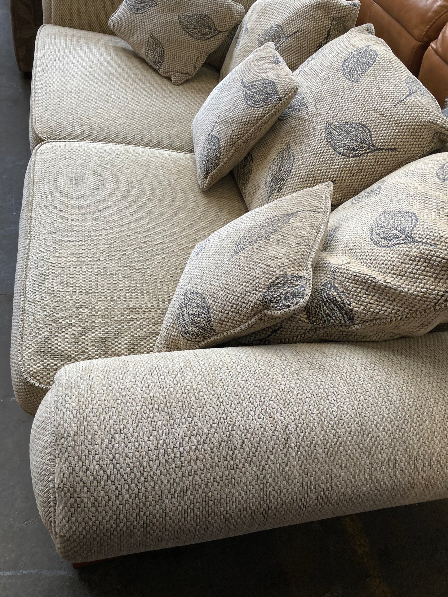 3 seater high quality woven fabric sofa with reversible cushions