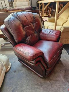 Vintage Thomas Lloyd Oxblood manual recliner armchair