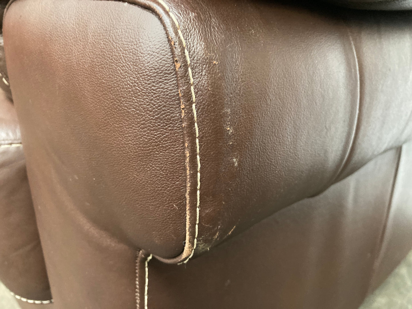 Brown leather 2 seater sofa