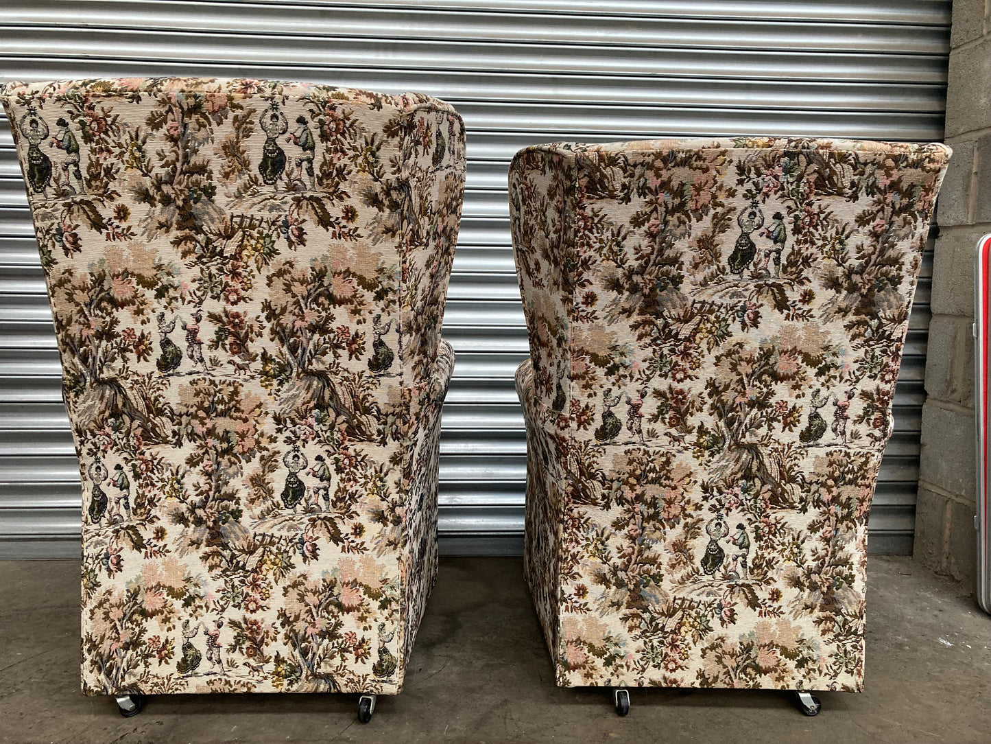 Matching pair of His & hers Vintage wingback armchair’s