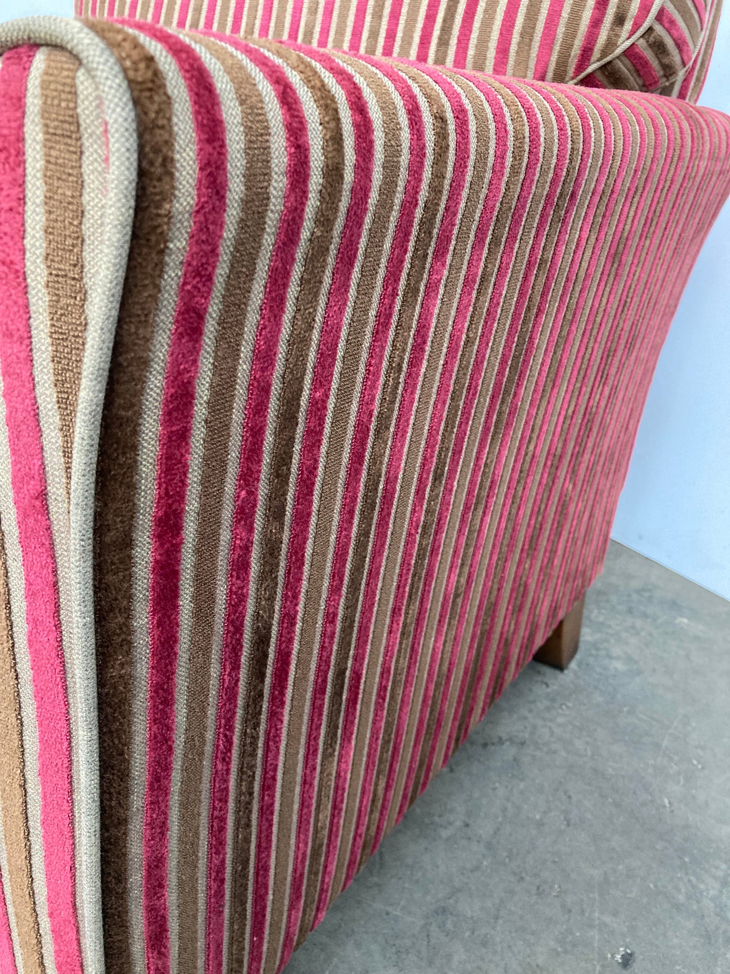 Alstons Courtney Accent chair in cranberry pinstripe