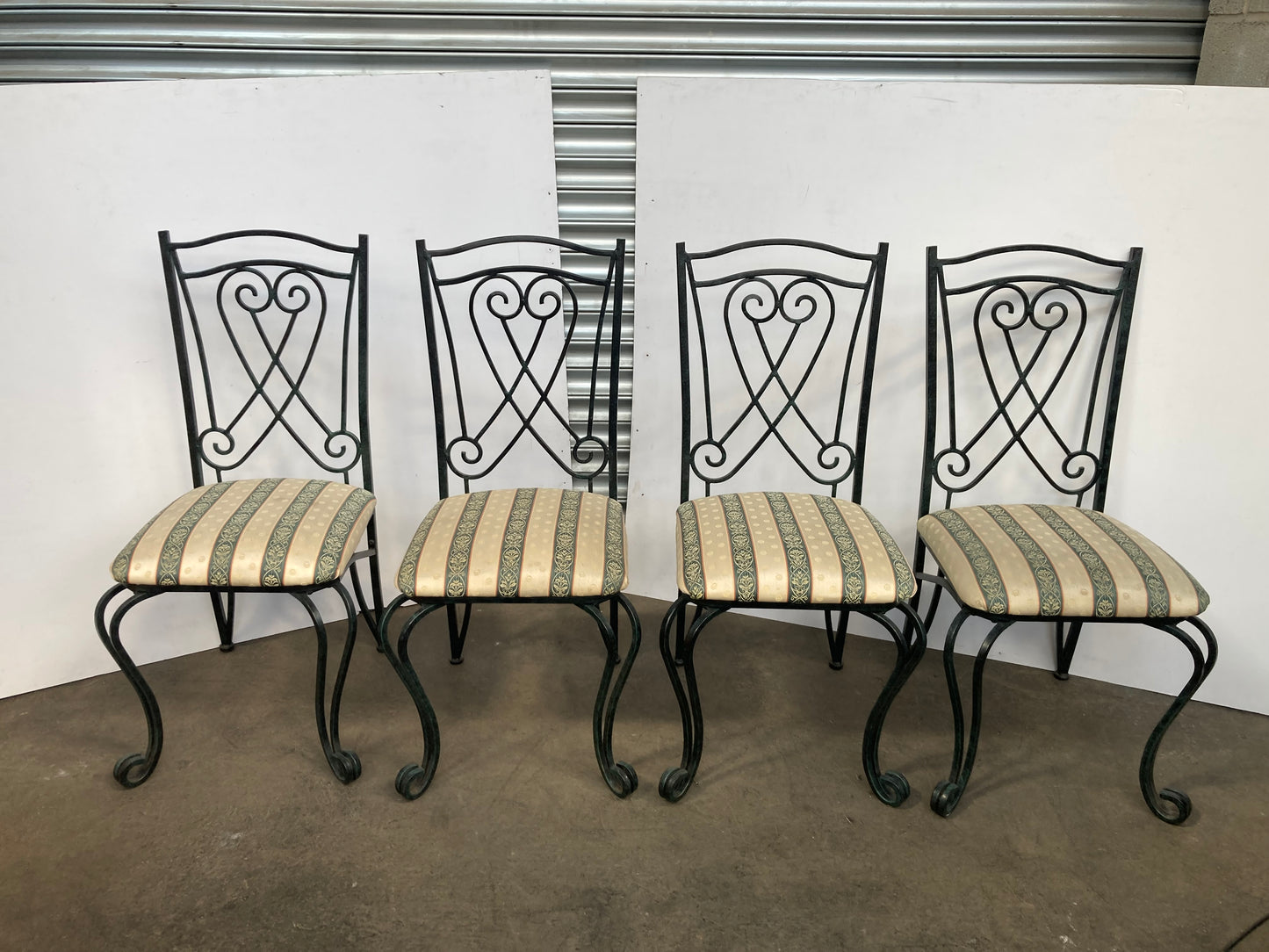 Wrought iron dining chairs set of 4