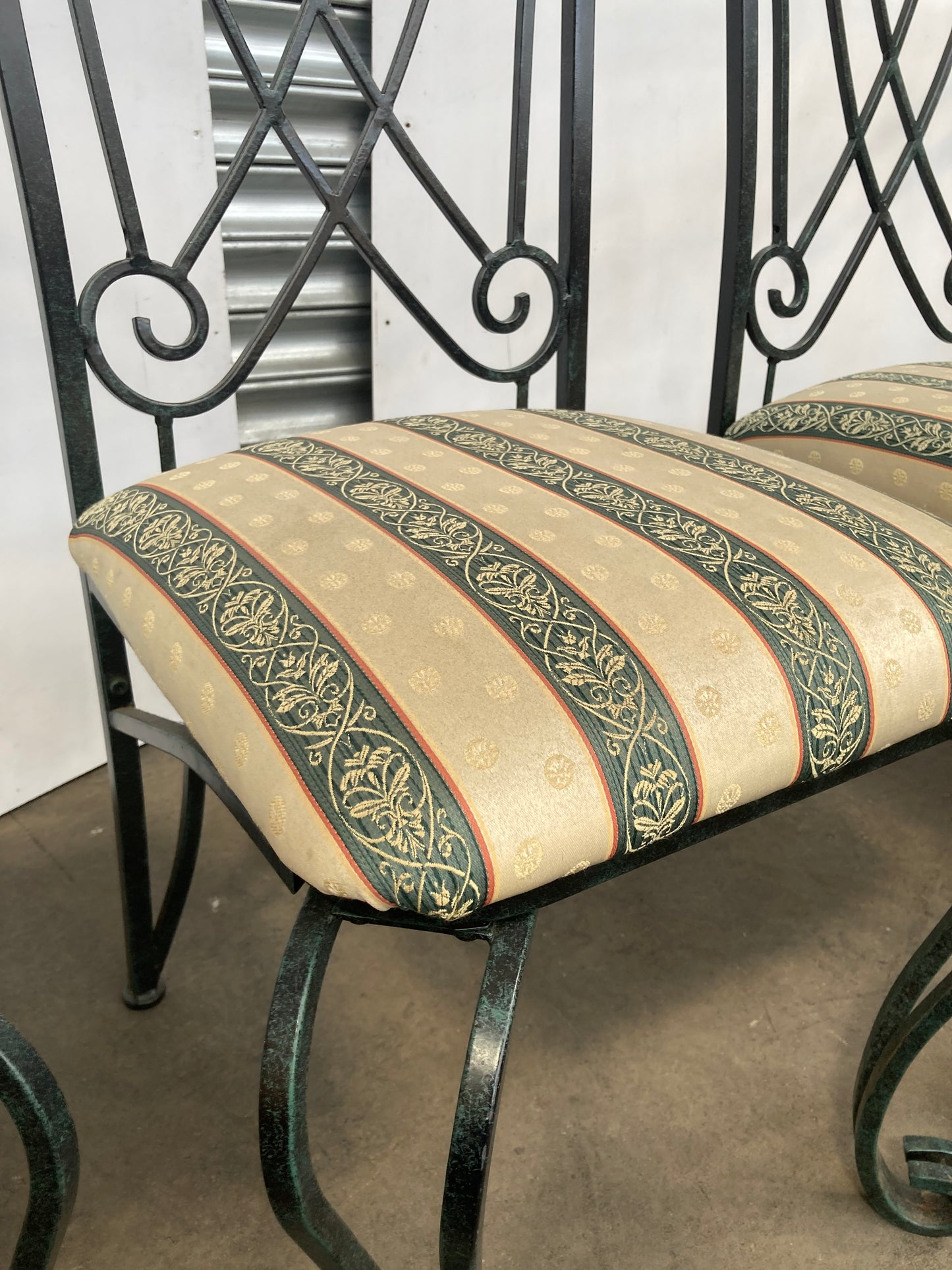Wrought iron dining chairs set of 4