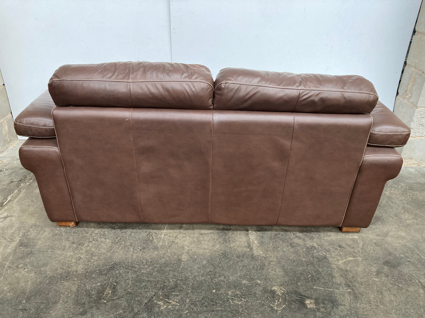 Brown leather 2 seater sofa