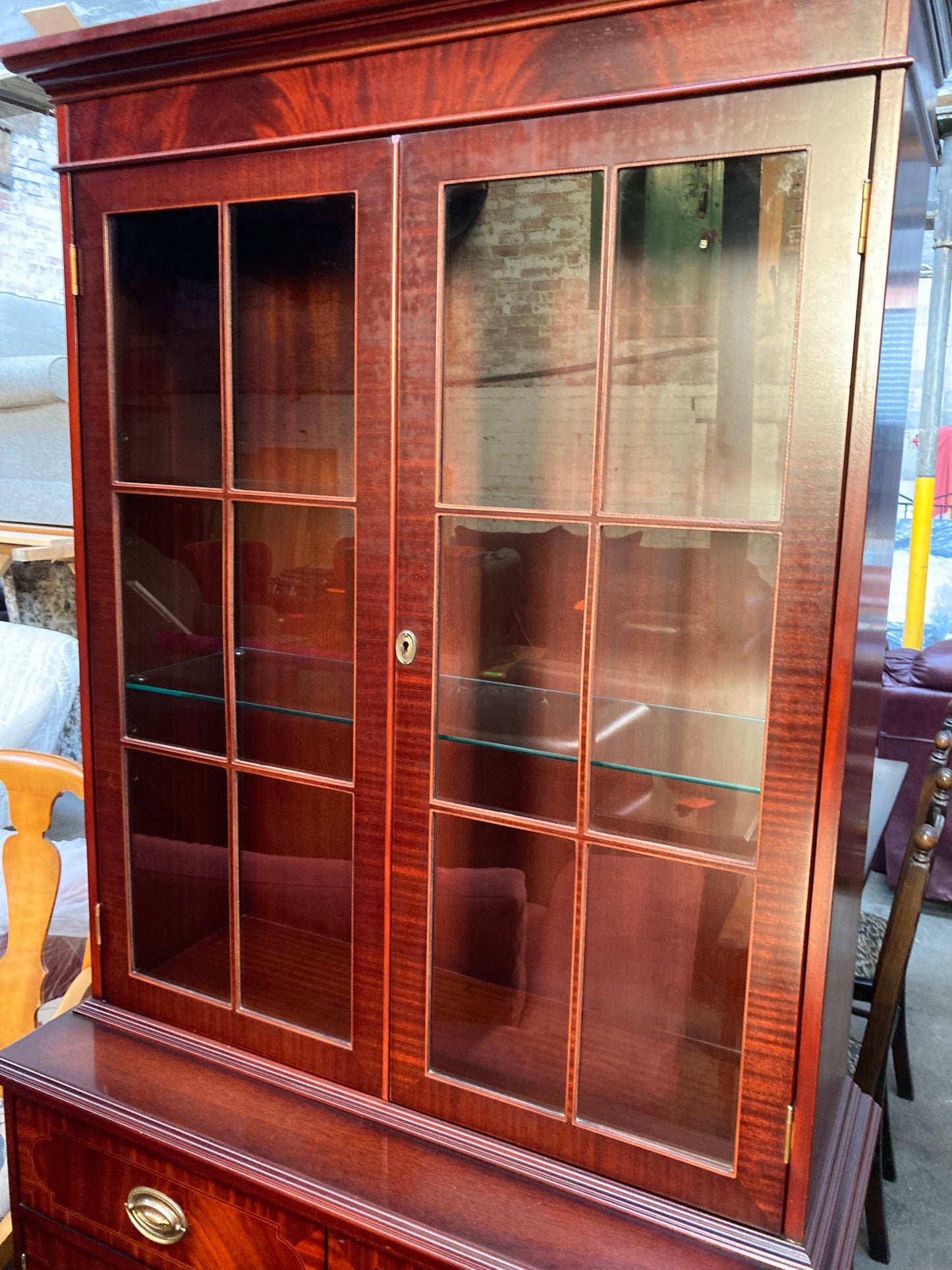 Beresford & Hicks glazed display cabinet bookcase