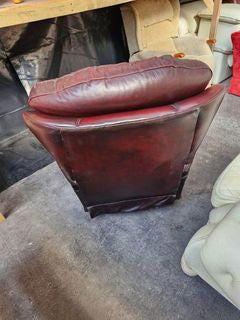 Vintage Thomas Lloyd Oxblood manual recliner armchair