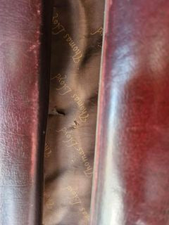 Vintage Thomas Lloyd Oxblood manual recliner armchair