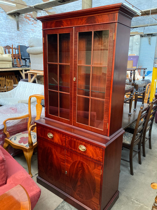Beresford & Hicks glazed display cabinet bookcase
